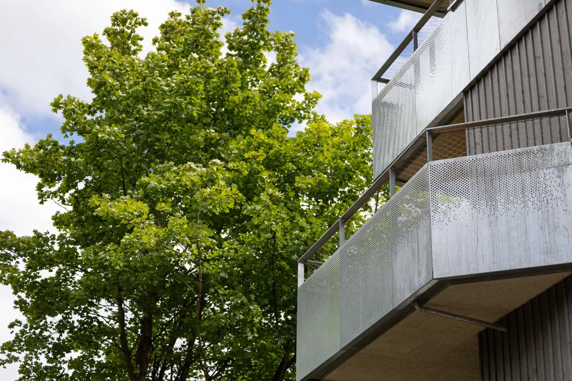 Architektur trifft Natur Balkon mit Blick ins Grüne