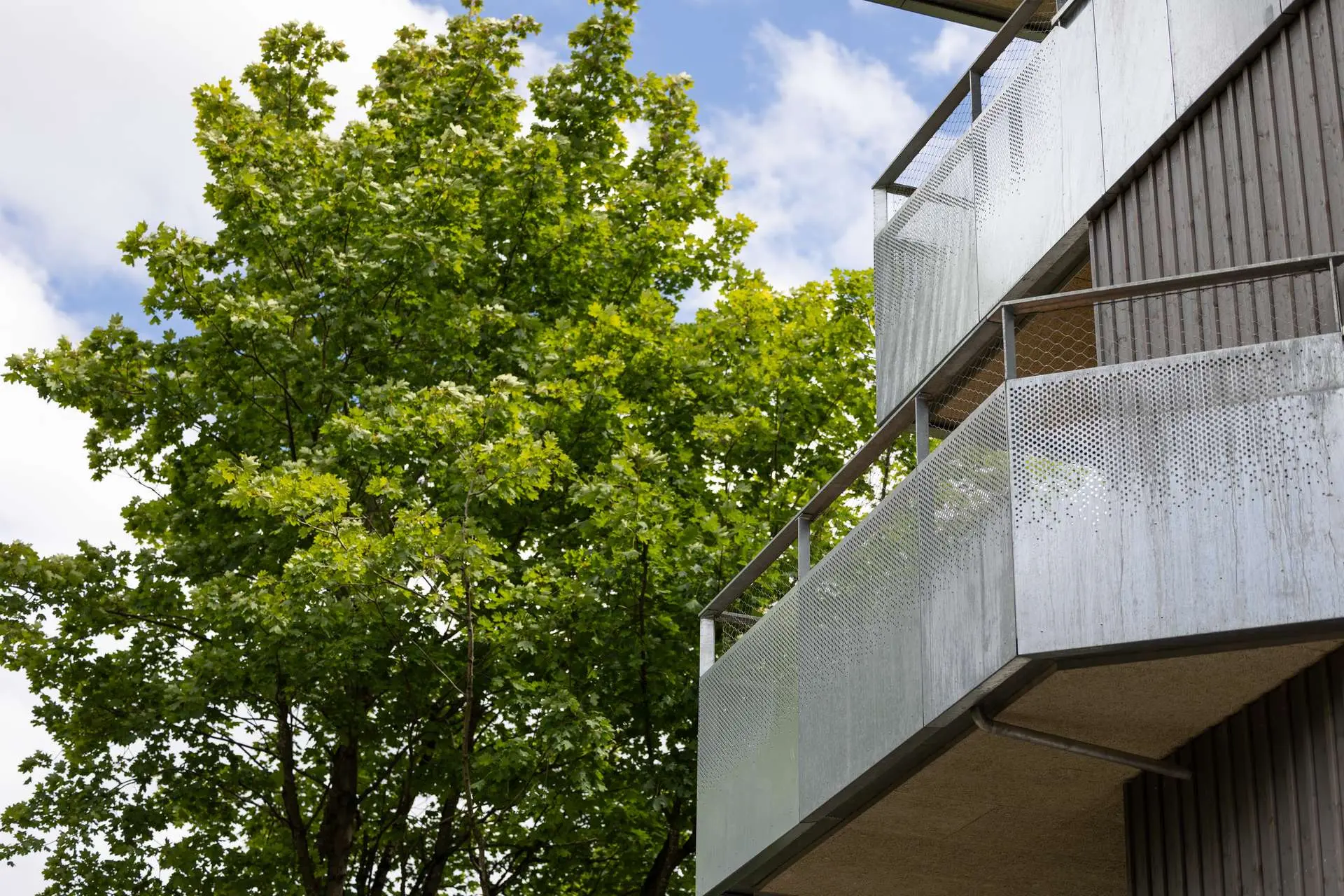 Architektur trifft Natur Balkon mit Blick ins Grüne