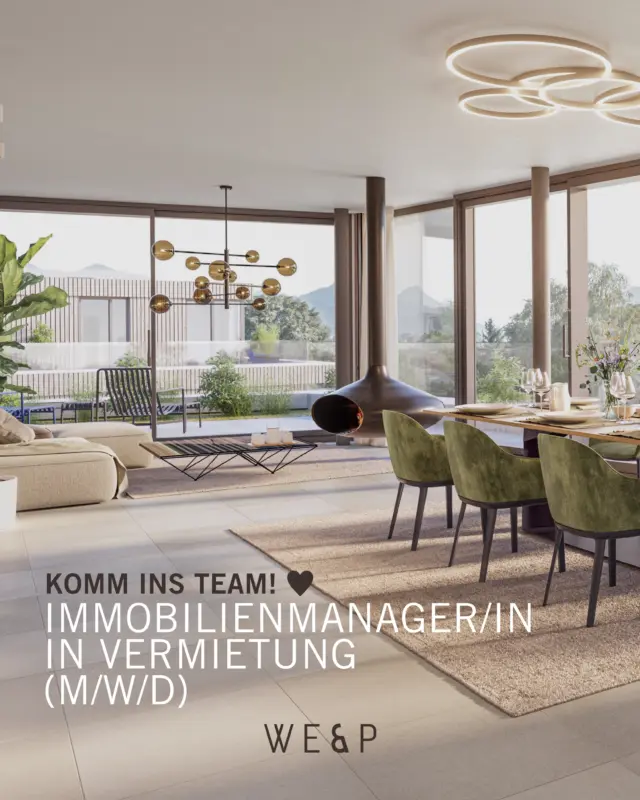 Wir suchen Verstärkung! 🙌🏼🖤
🏡 Immobilienmanager/in Vermietung (m/w/d)

📍 Standort: Kolbermoor/ Rosenheim 
💼 Vollzeit | Festanstellung

Deine Aufgaben:
* Vermietung und Betreuung von Wohn- und Gewerbeimmobilien
* Durchführung von Besichtigungen und Wohnungsübergaben
* Erstellung von Mietverträgen und Unterstützung im Vermietungsprozess
* Ansprechpartner/in für Mieter und Interessenten
* Zusammenarbeit mit Handwerkern und Dienstleistern

Das bringst du mit:
* Kaufmännische Ausbildung, idealerweise im Immobilienbereich
* Organisationstalent und selbstständige Arbeitsweise
* Freundliches, serviceorientiertes Auftreten
* Gute MS-Office-Kenntnisse
* Erfahrung in der Immobilienbranche von Vorteil

Das erwartet dich:
✅ Sicherer Arbeitsplatz
✅ Abwechslungsreiche Aufgaben
✅ Familiäres Team mit kurzen Entscheidungswegen
✅ Langfristige Perspektive und Entwicklungsmöglichkeiten 

Mehr dazu einfach über den Link in der Story oder im Profil! 
Werndl Eisner & Partner! 🖤
⁣